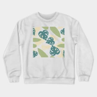 Cute tropical Green summer leaf pattern seamless Crewneck Sweatshirt